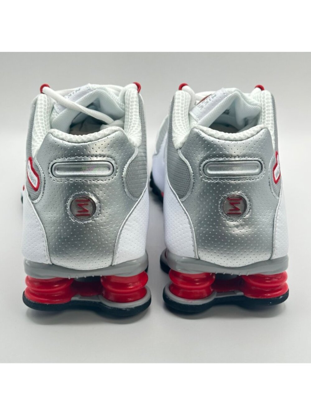 Men'sNike Shox NZ  White Sport Red Metallic Silver 378341-104 Size 10.5 NEW - Picture 5 of 10